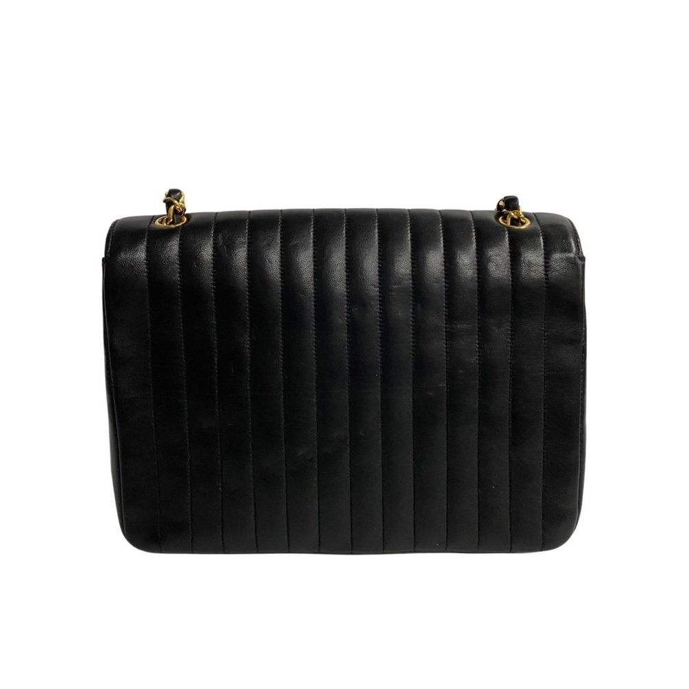 CHANEL Mademoiselle Coco Mark Lambskin Leather Chain Shoulder Bag Black 90074 - Picture 6 of 10